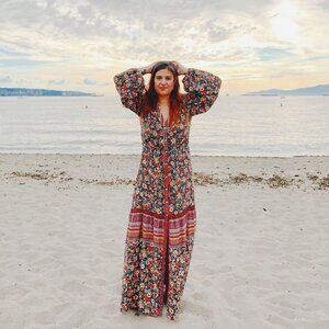 FARM RIO - Floral Boho Maxi Dress